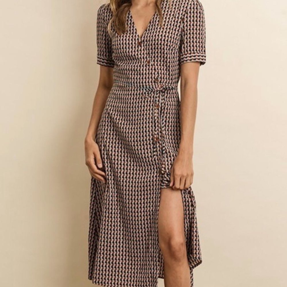 Dress Forum Geometric Wrap Dress (Medium)